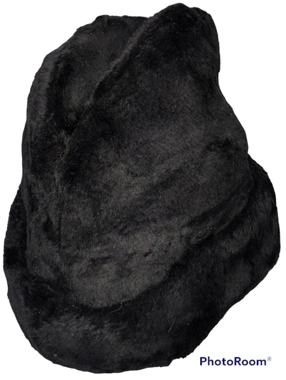 Vintage Black Faux Fur Hat Seifter Associates Inc XL Made in USA NWT
